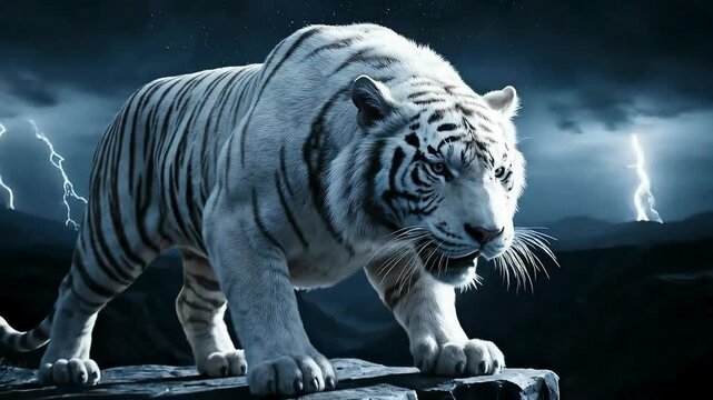 White tiger roaring wildlife animal predator feline big cat dangerous bengal tiger close up animal on transparent background