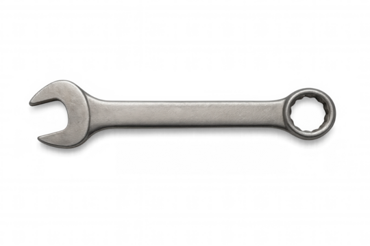 Combination wrench tool representing repair, maintenance, and handyman services on transparent background