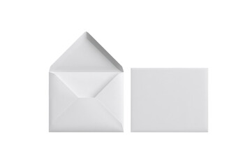 White envelope mockup with card against black background