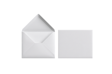 White envelope mockup with card against black background