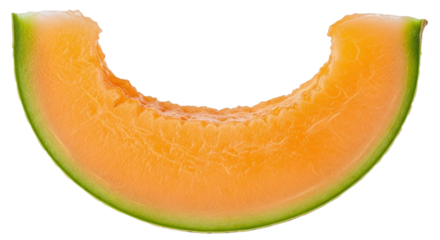 Juicy Cantaloupe Slice Bite Mark Fresh Fruit Studio Shot