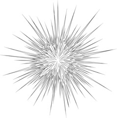 Obraz premium Abstract Starburst Vector Illustration, Geometric Radial Explosion Element, Dynamic Comic Book Style Graphic Effect.