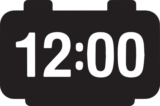 New year silhouette time 12 00 countdown midnight clock digital display celebration