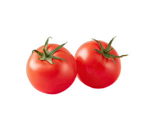 Two ripe, red tomatoes, close-up