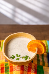 Brukina, Degue, West Africa Africa Ghana Traditional drink, sweet, beverage made from millet milk and thick