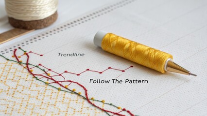 Abstract Market Trend Graph Depicted in a Handwoven Tapestry