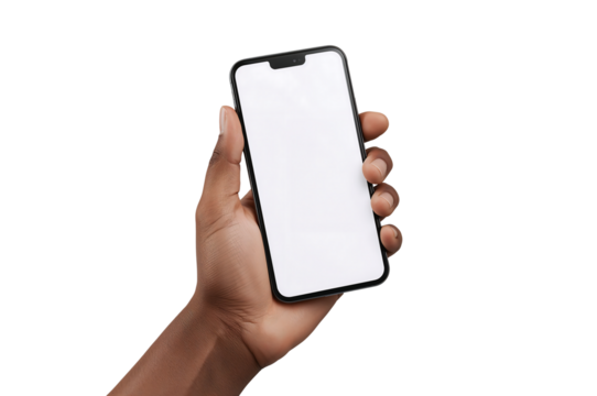 Hand Holding Smartphone with Blank Screen for Mockup