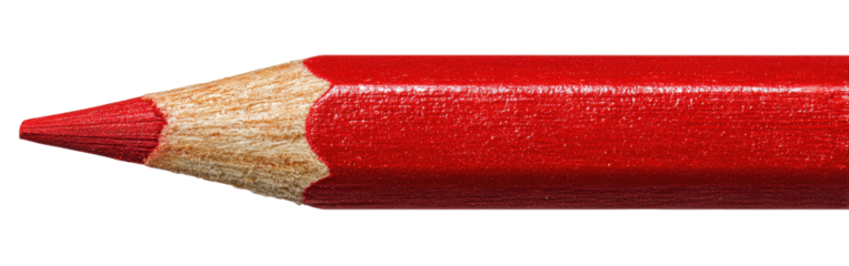 Close-up of a vibrant red colored pencil