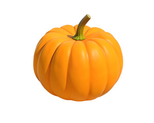 Bright Orange Pumpkin Isolated on White