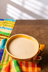 Lamugin, Hausa Beer, non-alcoholic local drink prepared from soaked millet or rice blended with ginger, cloves, and pepper