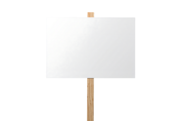 Blank protest sign isolated on black background