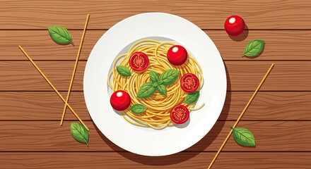 Delicious Spaghetti Dish With Fresh Ingredients