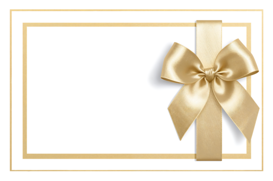 Elegant gold ribbon and frame for card background