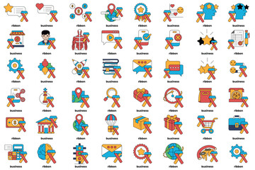 Obraz premium A collection of icons with a variety of colors and shapes