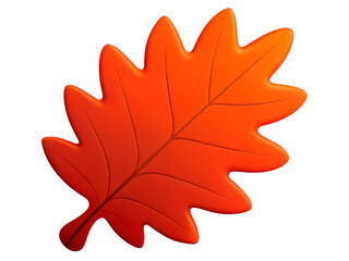Bright Red Autumn Oak Leaf Illustration