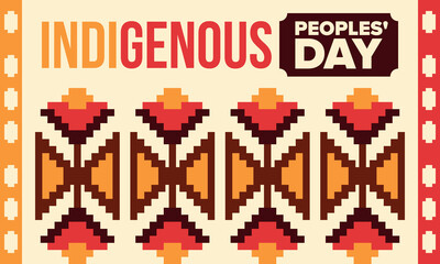 Indigenous Peoples' Day. Native American Day. American Indian culture. Heritage Month. Celebrate annual in United States. Tradition pattern. Poster, card, banner and background. Vector illustration
