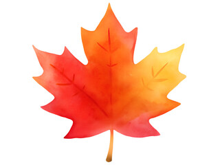 Soft watercolor blended maple leaf art