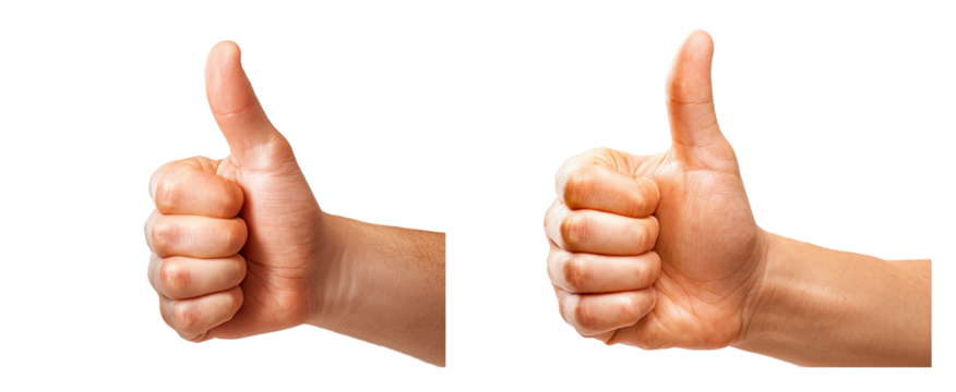 Two hands displaying thumbs up gestures (1)
