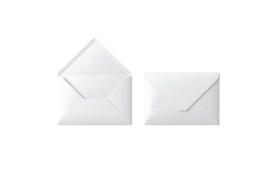 Two White Envelopes on Black Background Invitation Announcement and Communication Concept Design