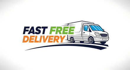 Ecommerce Illustration with Free Delivery Tag