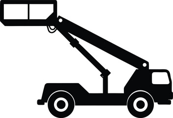Articulated boom lift silhouette illustration © Jayfa islam