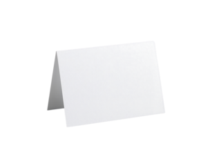 Blank White Tent Card on Black Background Perfect for Mockup or Message Display and Event Signage