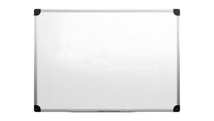 Clean and Modern Whiteboard Isolated on Black Background Perfect for Presentations and Brainstorming Sessions with Ample Space