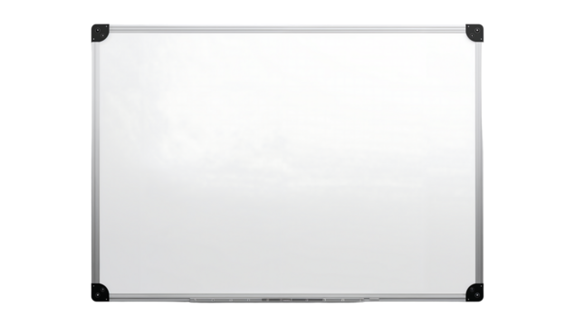 Clean and Modern Whiteboard Isolated on Black Background Perfect for Presentations and Brainstorming Sessions with Ample Space
