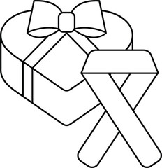 A box with a bow on top of it and a ribbon next to it