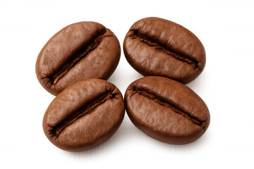 Obraz premium Coffee beans roasted close up texture background transparent beverage ingredient producing caffeine stimulant aroma