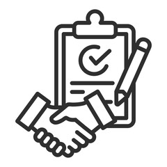 Contract Icon Single Vector Collection 