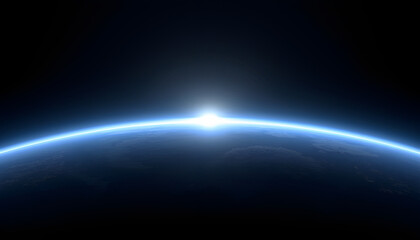 Stunning Earth Sunrise from Space with Radiant Light