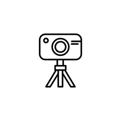 Outline Minimalist Microscope Science Equipment Tool Line Art Symbol Icon