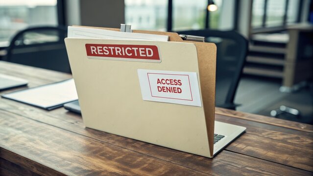 Restricted Folder Labeled Access Denied on a Computer