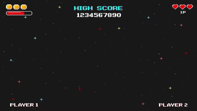 GAME OVER. Modern trendy game background with lighting effect. for game assets.