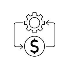 Money Management icon outline editable stroke line drawing eps.