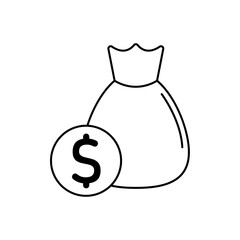 Budget icon outline editable stroke line drawing eps.