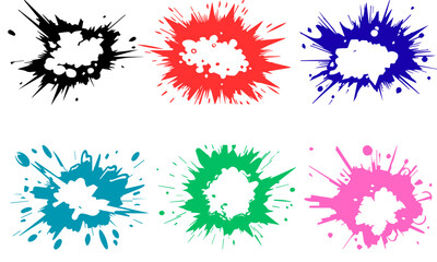 Colorful Explosion Effect Silhouette Vector – Dynamic Blast Shape Graphic Design Element