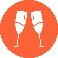 champagne glass and bottle