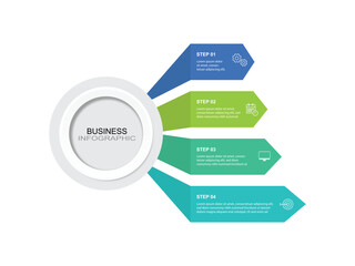 Vector Infographic label design template with icons and 4 options or steps. Can be used for process diagram, presentation.