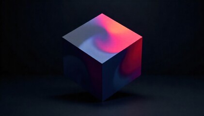 Melting, dripping colors from an abstract, geometric structure, representing decay, transformation, and the ephemeral nature of form. An abstract, sharp edged geometric structure, perhaps a cube or