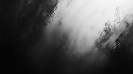 Abstract Black and White Textured Background with Dynamic Brush Strokes and Artistic Contrast