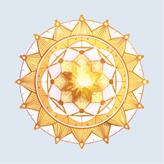 Fototapeta premium luminous fractal loop built around a radiant star geometry mandala