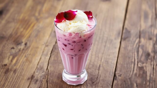 gulab shake or rose falooda indian drink video orbit