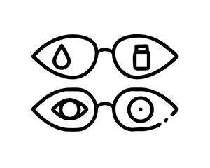 Obraz premium Eye care and vision correction icons for ophthalmology