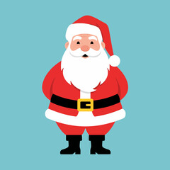 Full Length Santa Claus Character, Cheerful Christmas Illustration.


