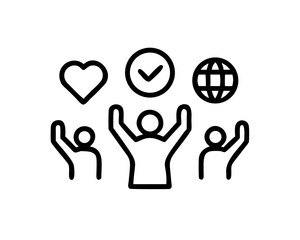 Successful teamwork icon, showing achievement