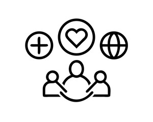 Teamwork and collaboration icon, representing unity