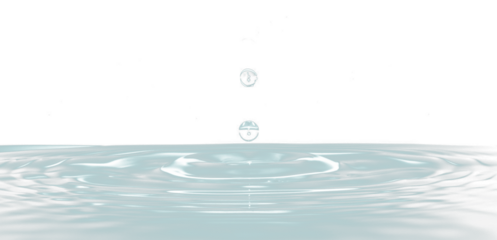 Water droplet impact, creating concentric ripples.