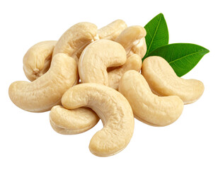 Raw Cashew Nuts on Transparent Background